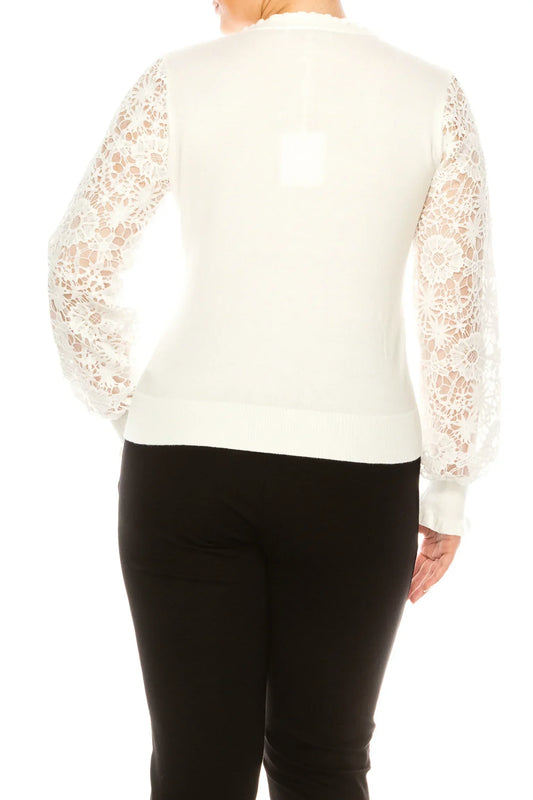 Sioni Rhinestone Button Long Sleeve Sweater Top
