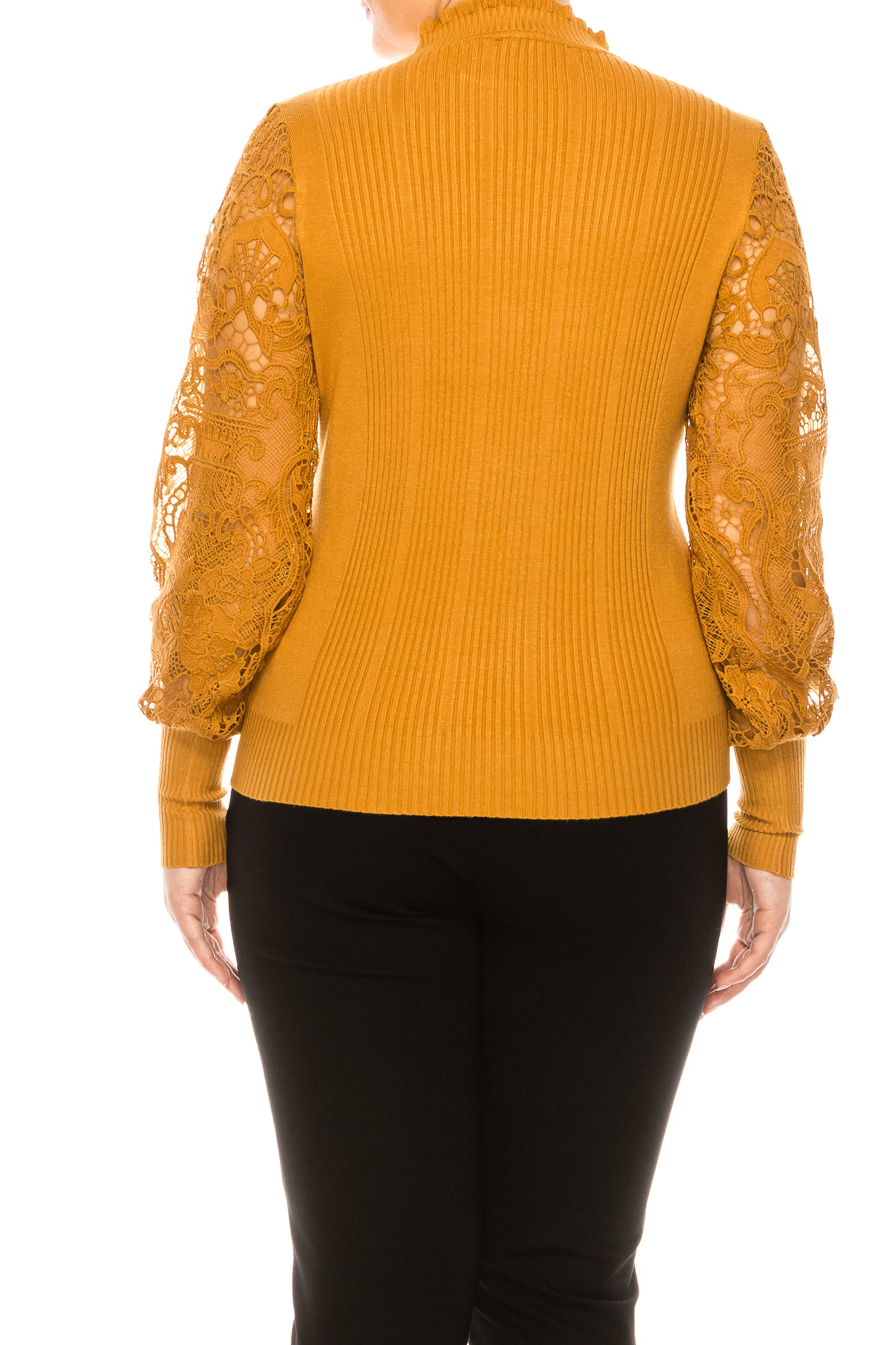 Sioni Crew Neck Embroidery Sleeve Sweater Top