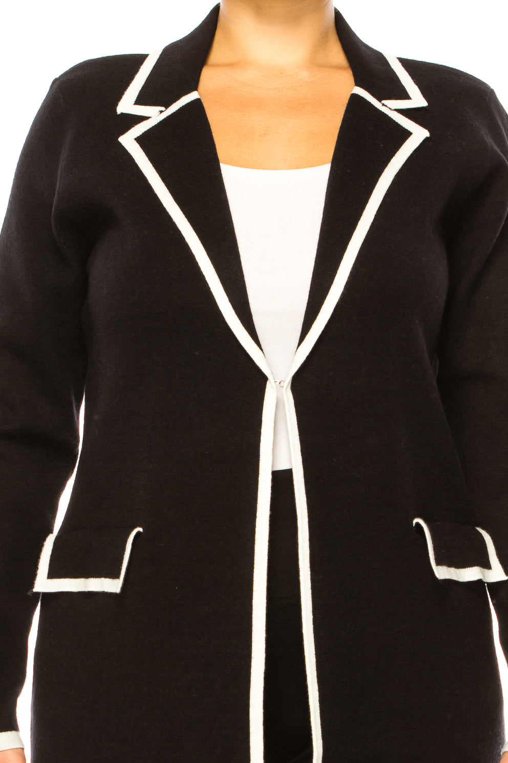 Sioni Trim Detail Collared Cardigan Sweater