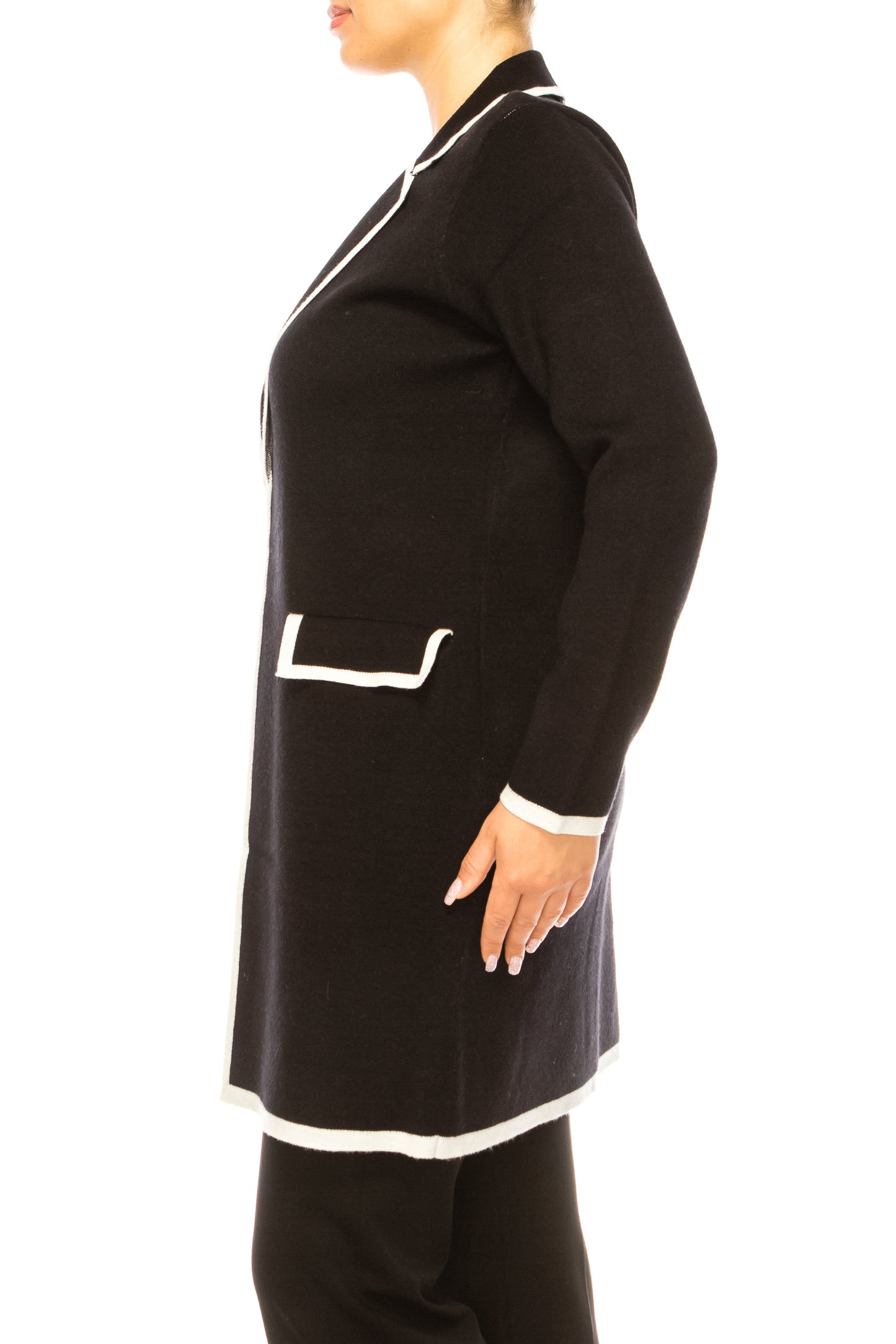 Sioni Trim Detail Collared Cardigan Sweater