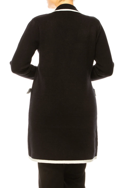 Sioni Trim Detail Collared Cardigan Sweater