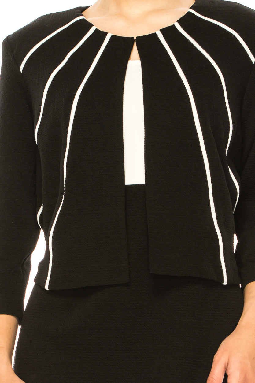 Studio One Contrast Cropped Trim Jacket Dress