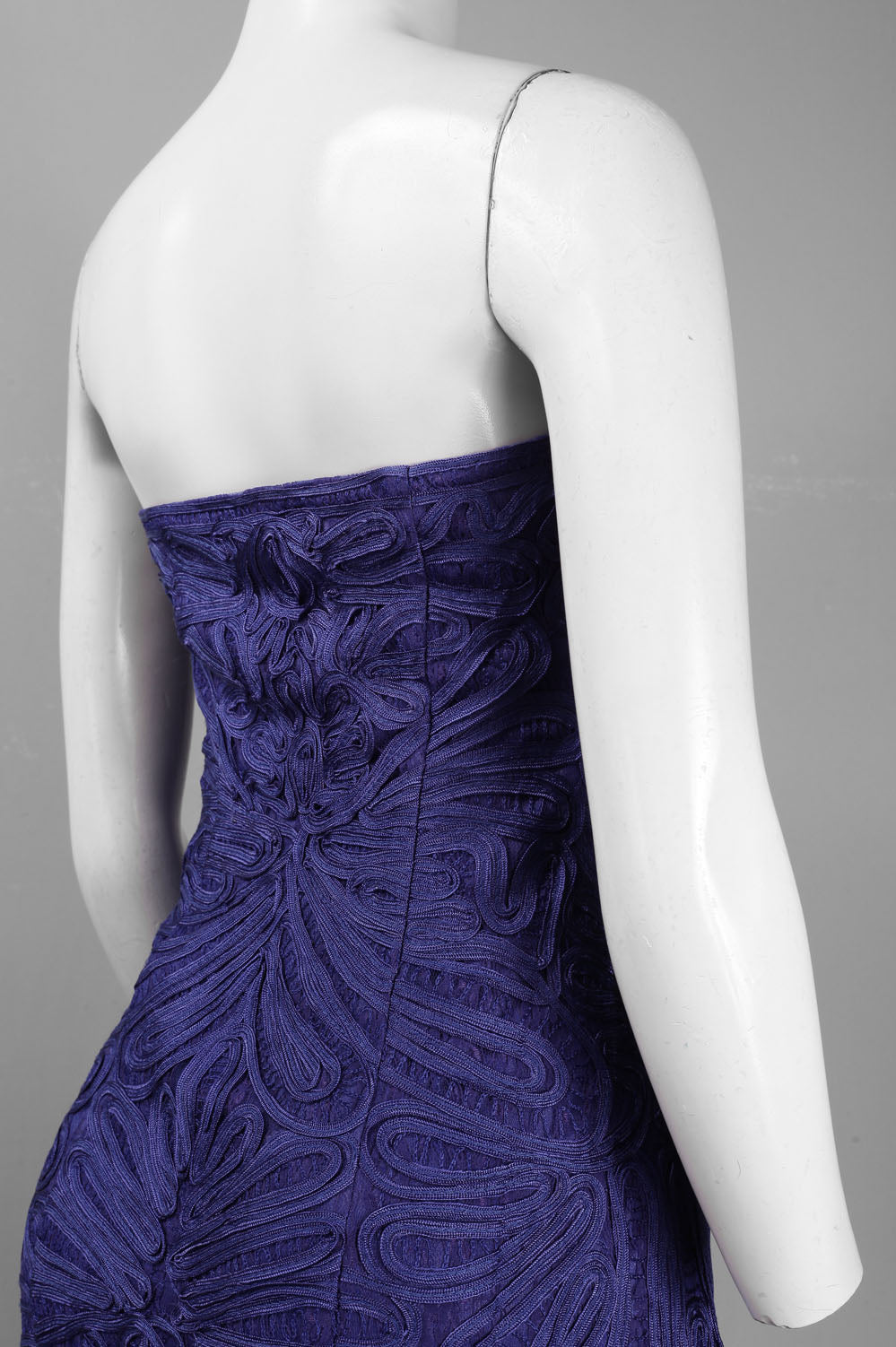 Sue Wong Strapless Soutache Embroidered Dress