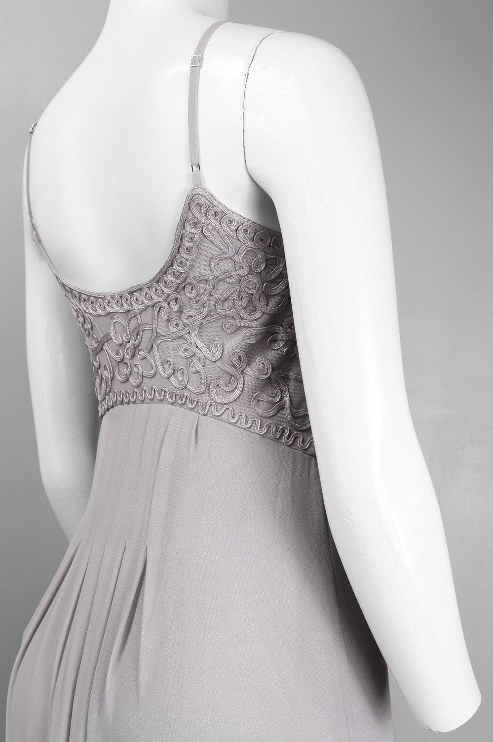 Sue Wong Spaghetti Strap Beaded Long Evening Dress