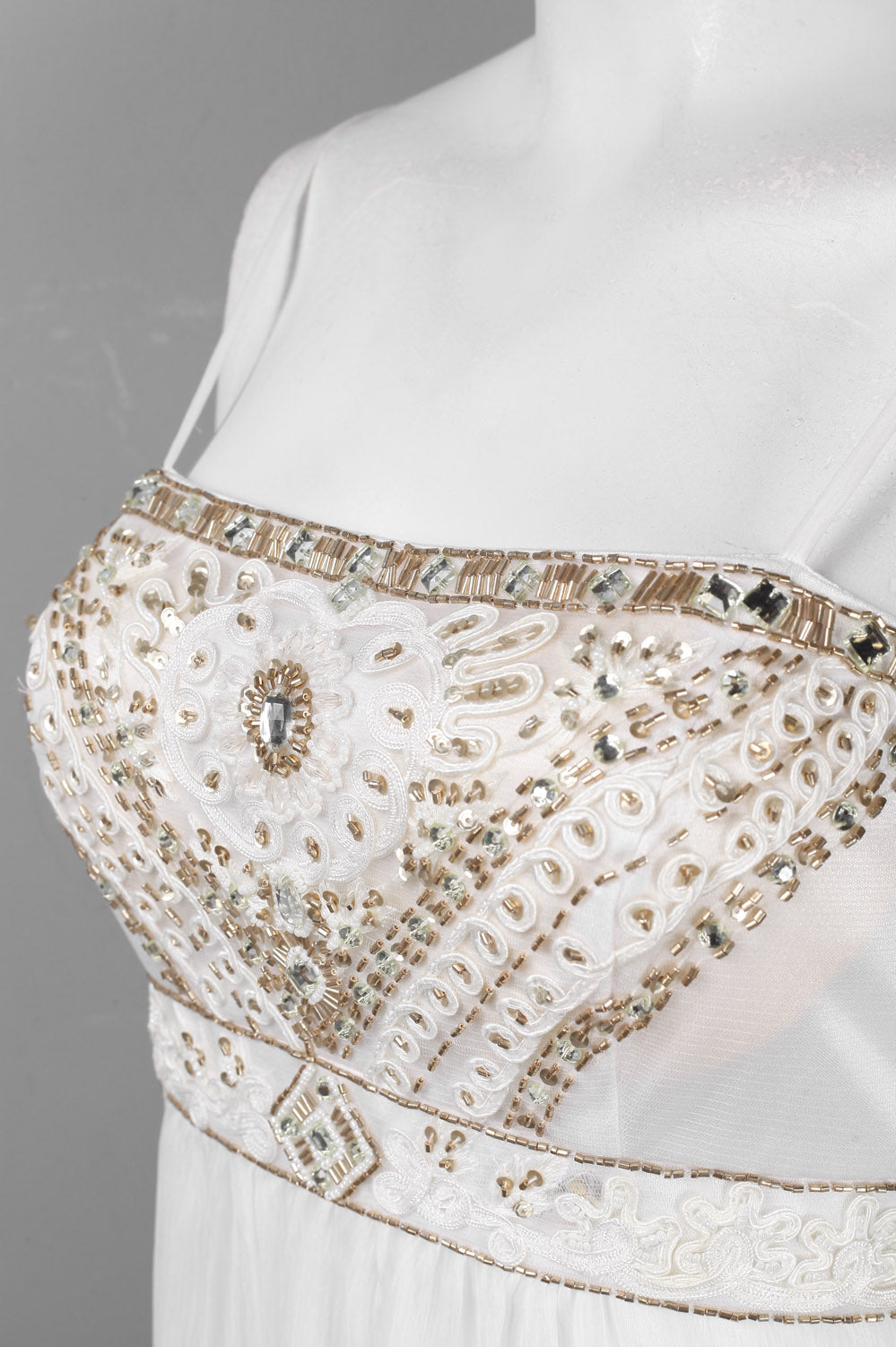 Sue Wong Spaghetti String Beaded Evening Dress