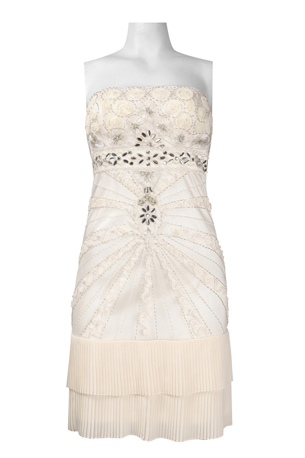 Sue Wong Strapless Empire Waist Embellished Dress