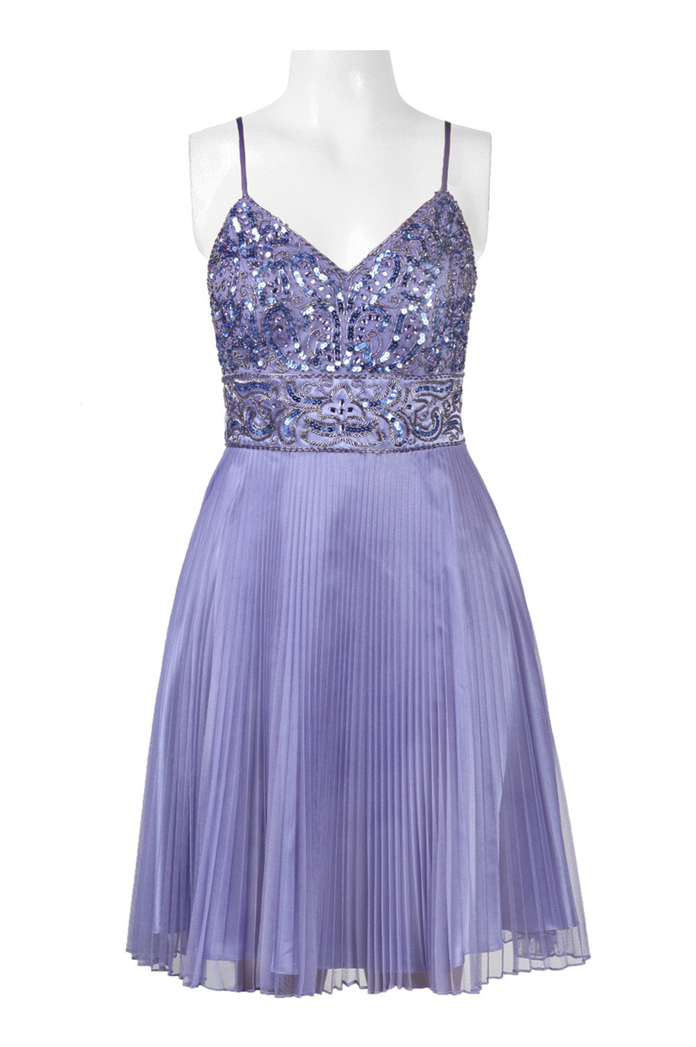 Sue Wong Spaghetti Strap Embellished Pleated Dress  New Yorker's Apparel