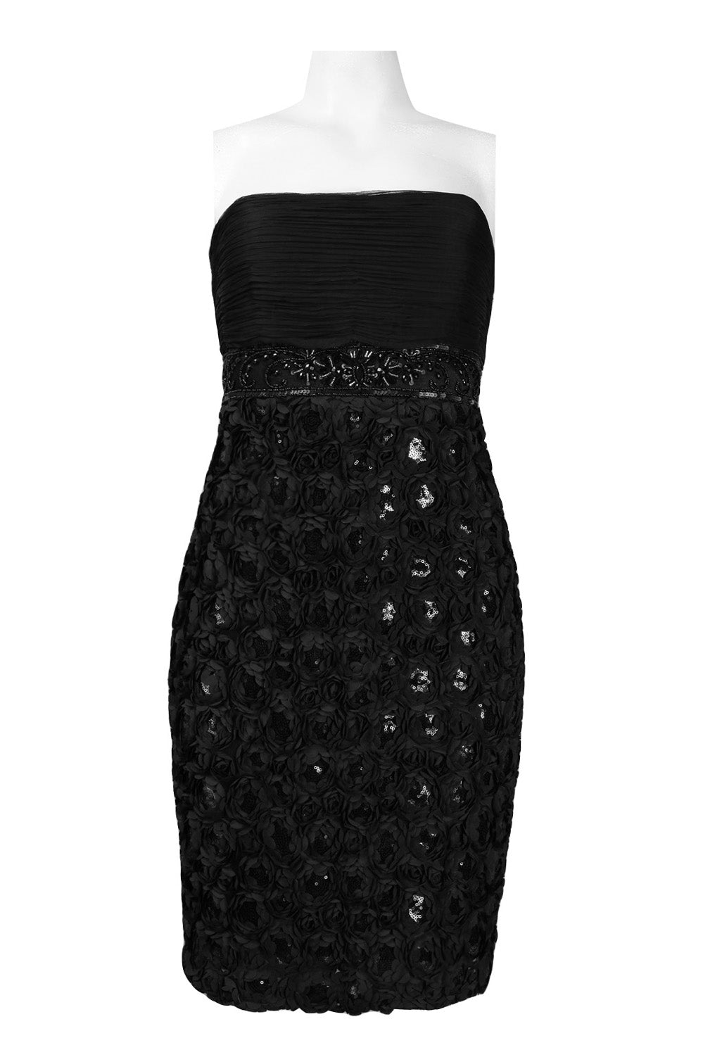 Sue Wong Strapless Floral Skirt Embellished Dress