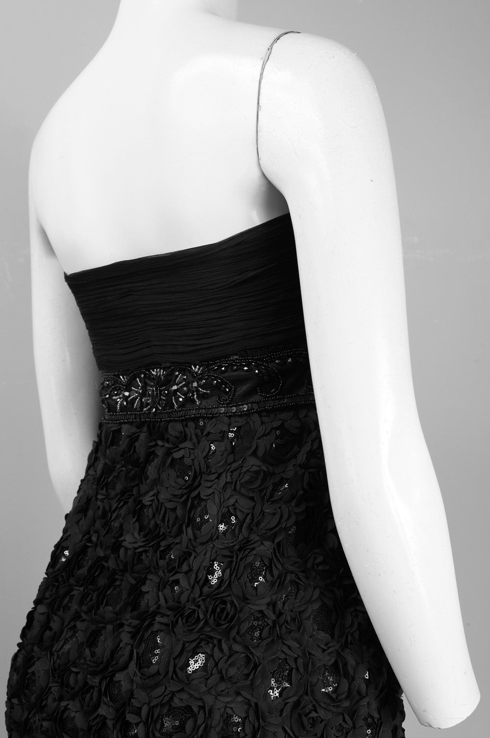 Sue Wong Strapless Floral Skirt Embellished Dress