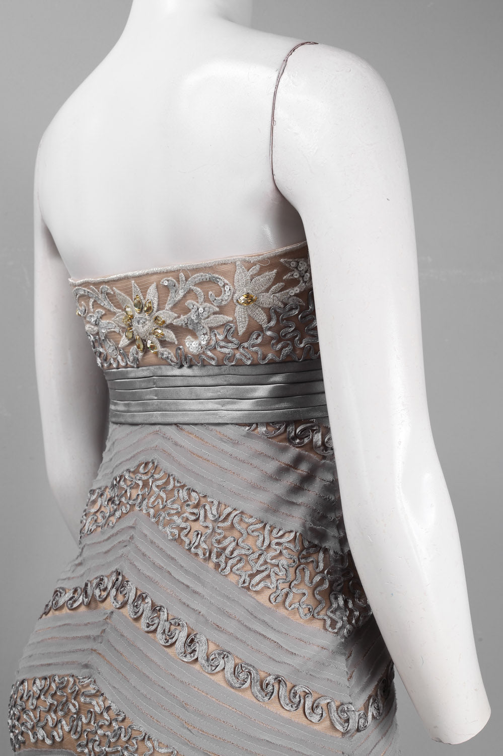 Sue Wong Strapless Embroidered & Beaded Dress