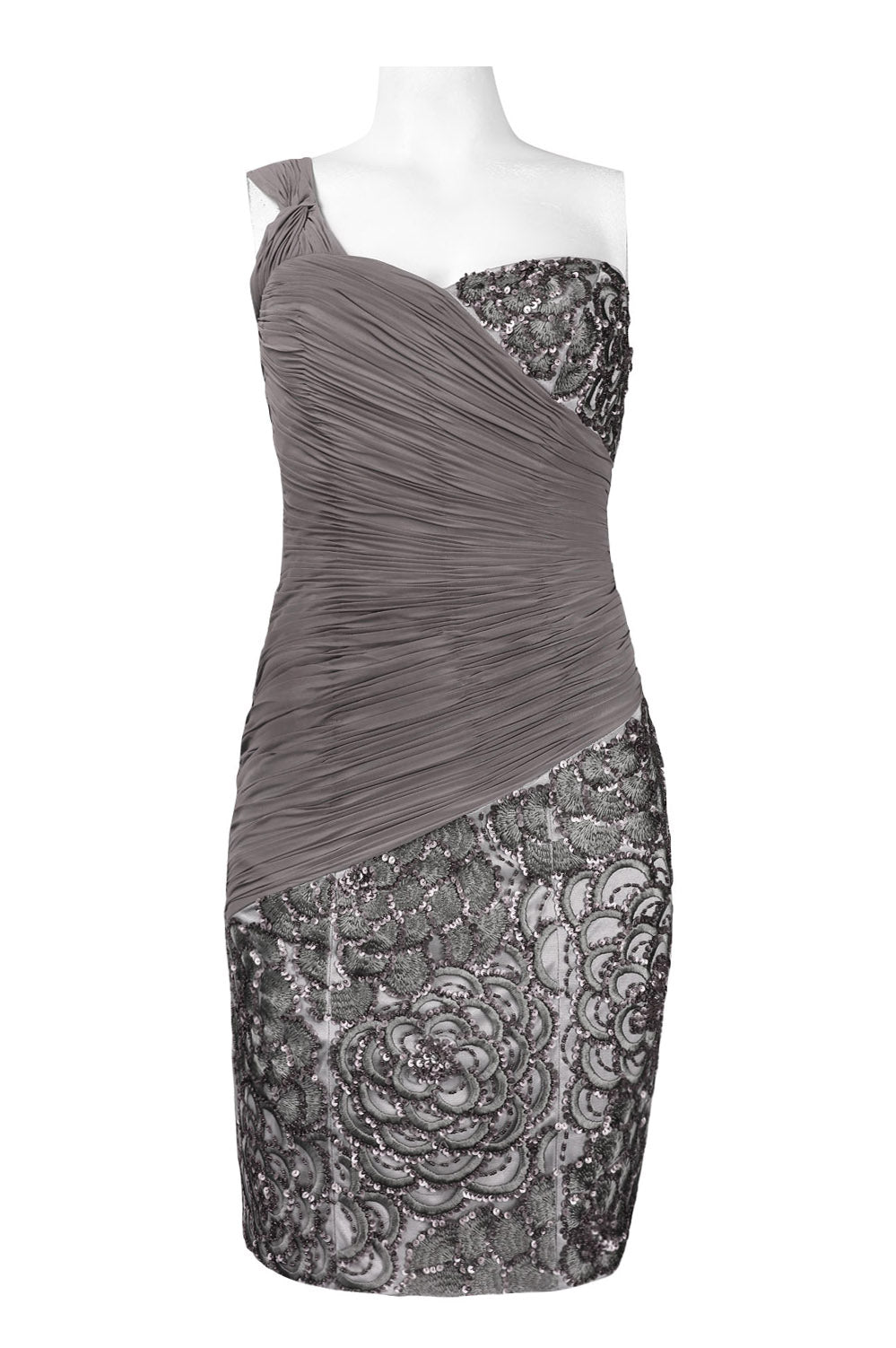Sue Wong One Shoulder Embroidered Floral Dress – New Yorker's Apparel