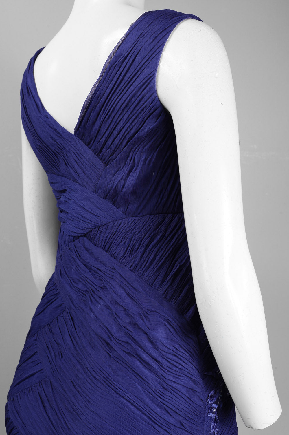 Sue Wong Sleeveless Floral Embellished Crepe Dress