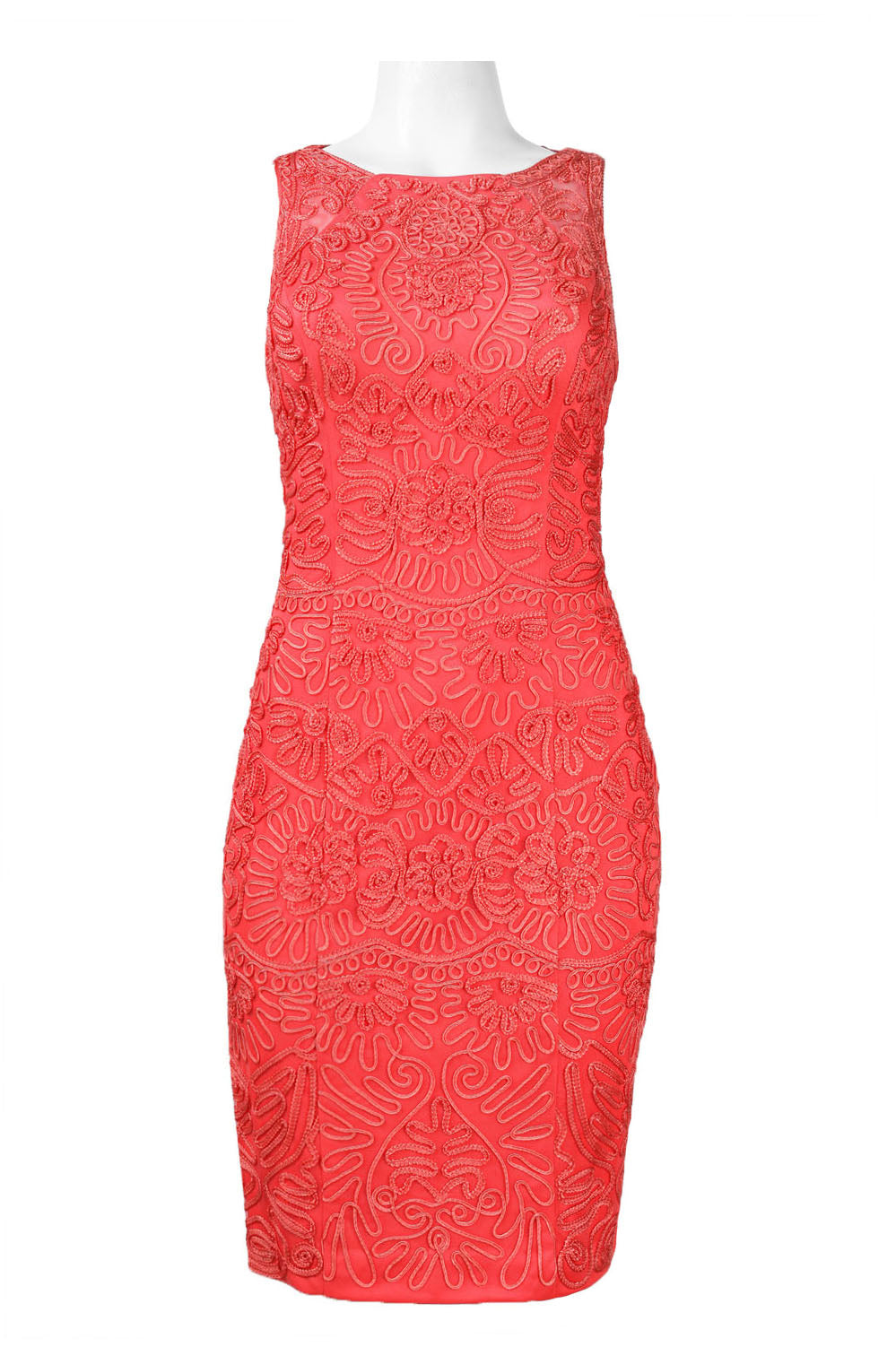 Sue Wong Sleeveless Soutache Embroidered Dress