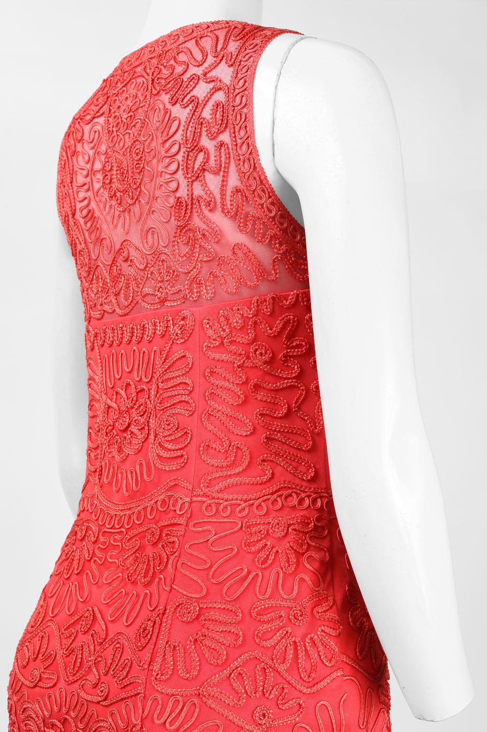 Sue Wong Sleeveless Soutache Embroidered Dress
