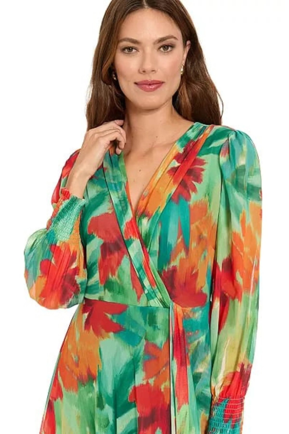 London Times Abstract Floral Maxi Dress