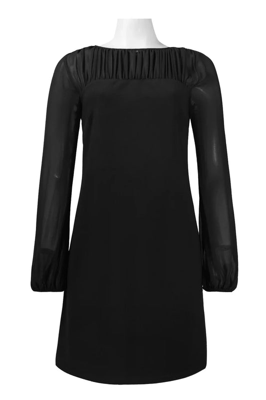 Taylor Black Long Sleeve Shift Party Dress