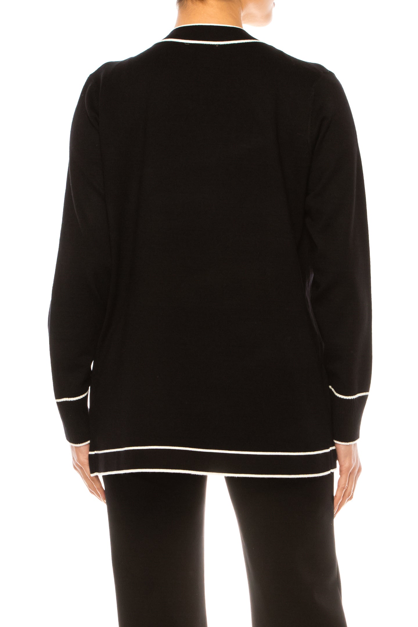 Vila Milano Contrast Trim Cardigan Sweater