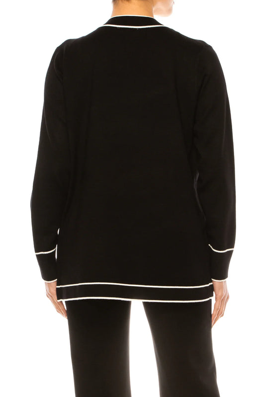 Vila Milano Contrast Trim Cardigan Sweater