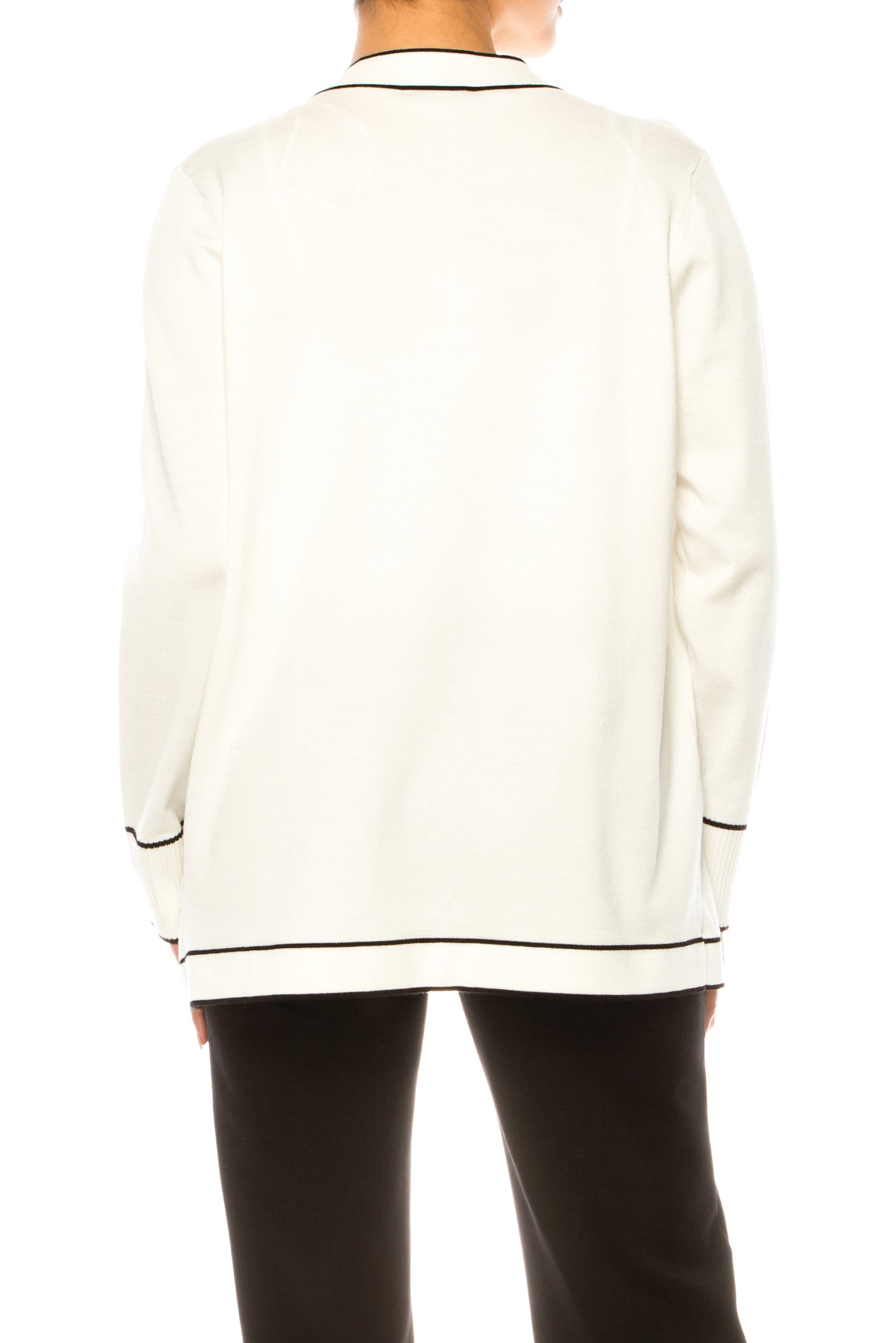 Vila Milano Contrast Trim Cardigan Sweater
