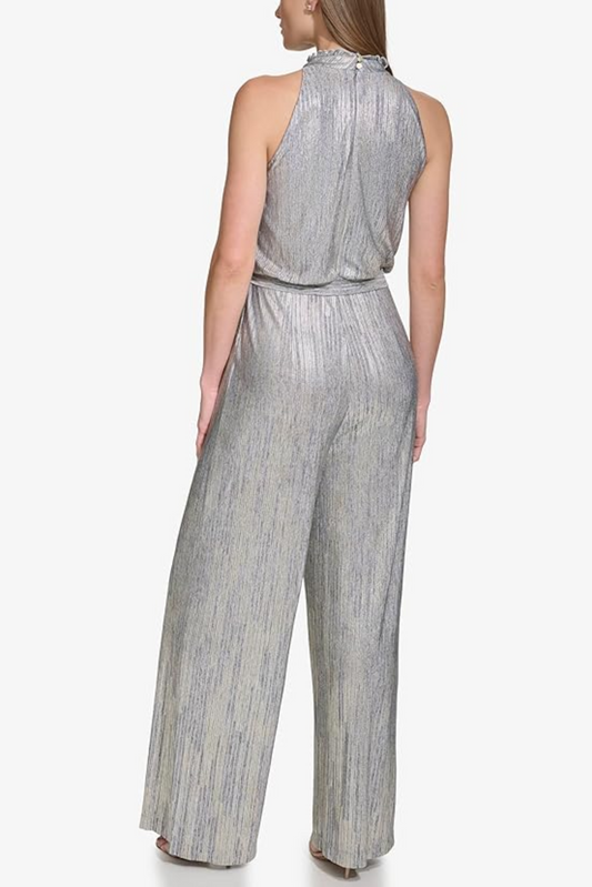 Vince Camuto Metallic Sleeveless Wide Leg Jumpsuit