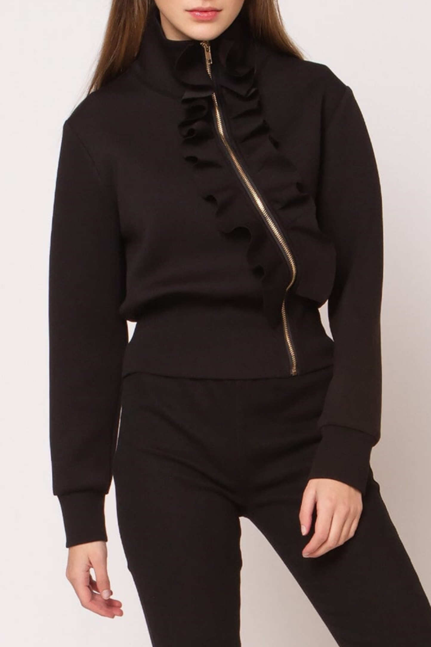 Vivid Asymmetrical Zipper Cropped Jacket