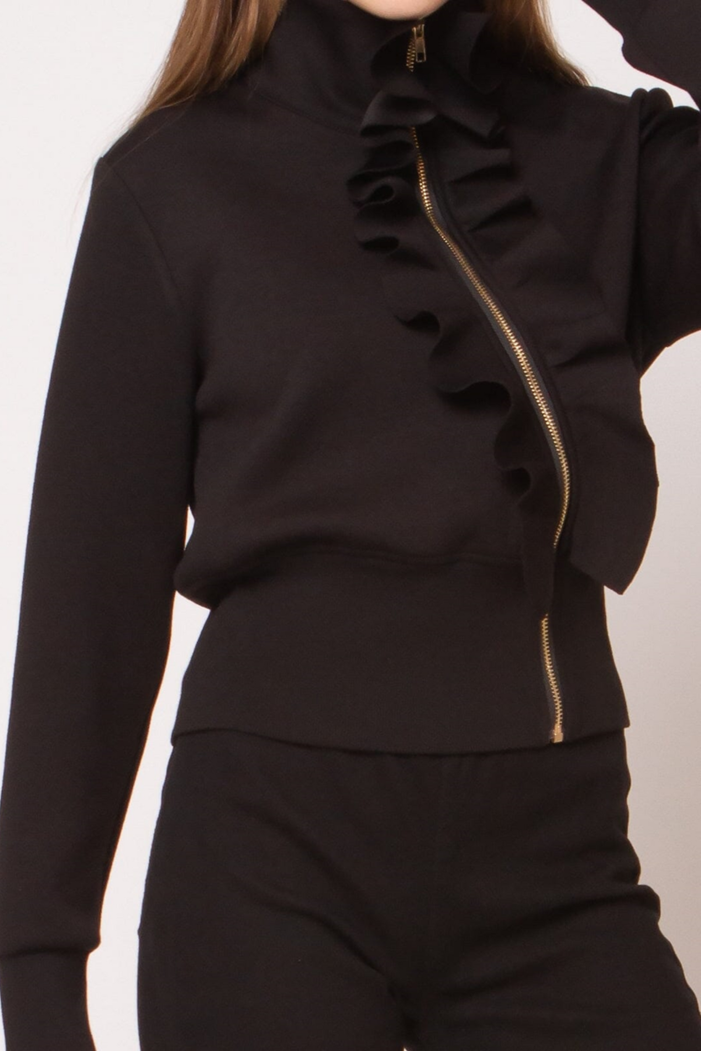 Vivid Asymmetrical Zipper Cropped Jacket