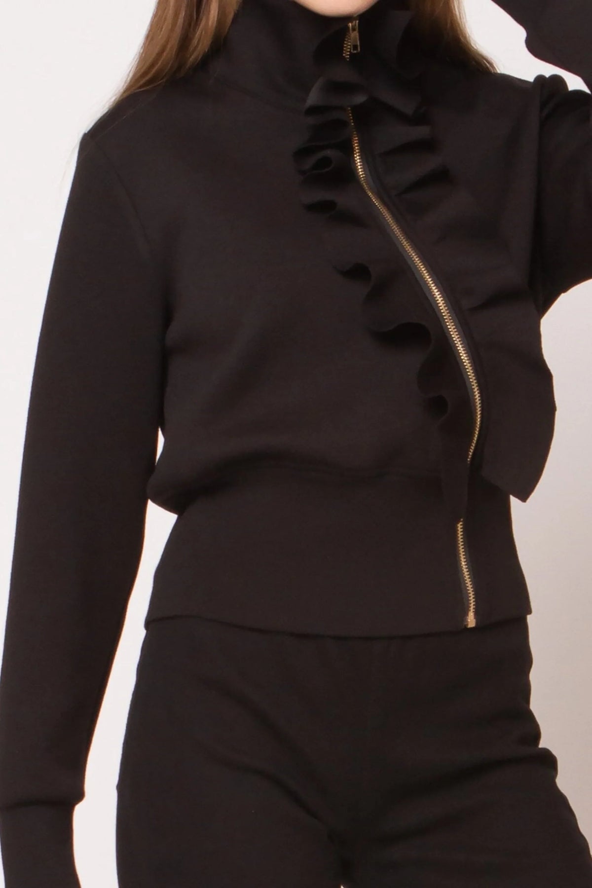 Vivid Asymmetrical Zipper Cropped Jacket
