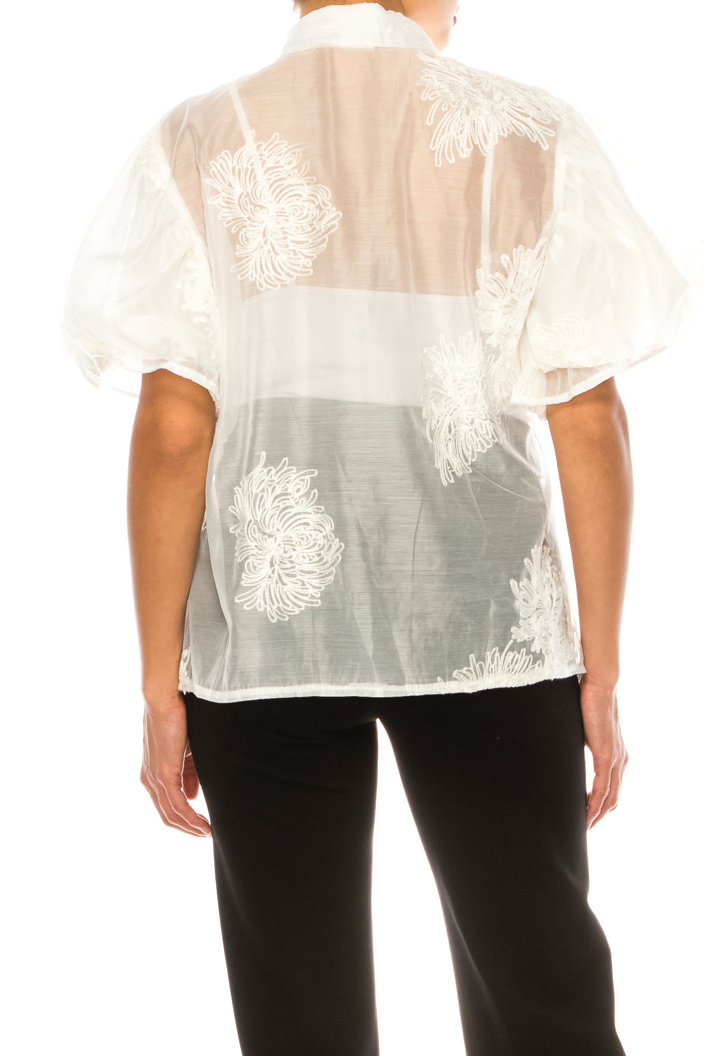 Vivid Short Sleeve Embroidered Button Down Shirt
