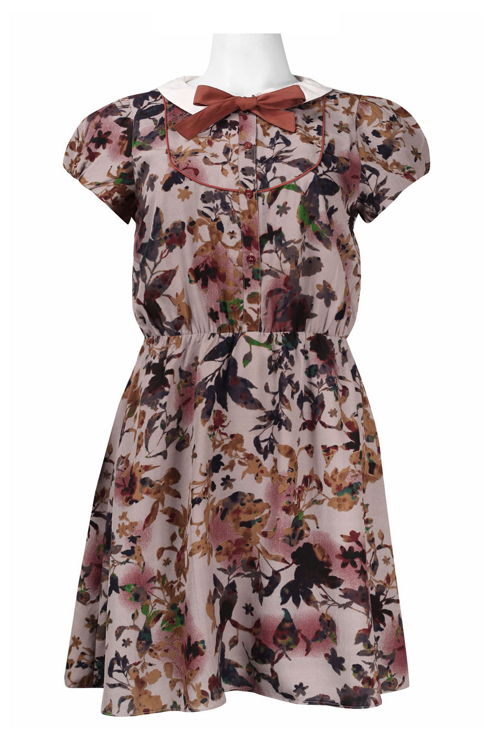 Walter Baker Bowtie Neckline Floral Print Dress
