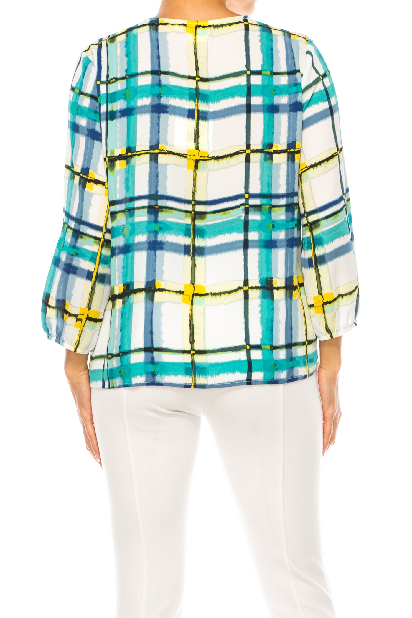 Zac & Rachel 3/4 Sleeve Multi Print Top