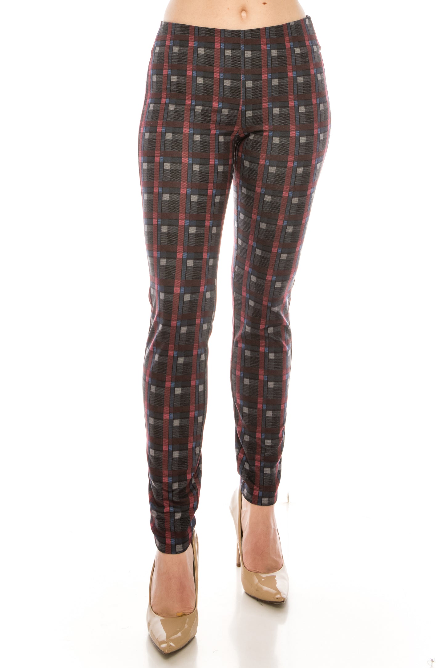 Zac & Rachel Plaid Figure Defining Legging Pants