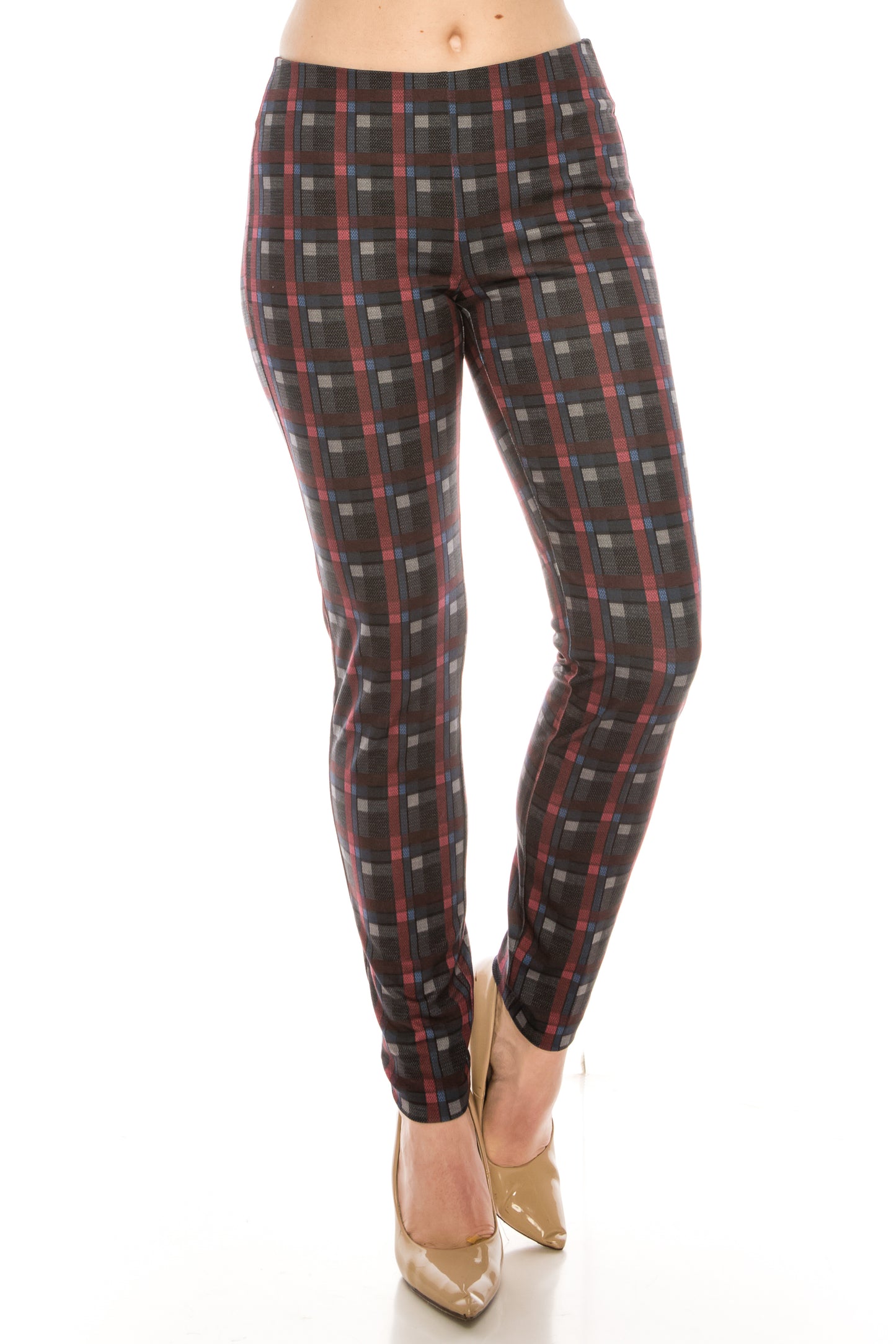 Zac & Rachel Plaid Figure Defining Legging Pants