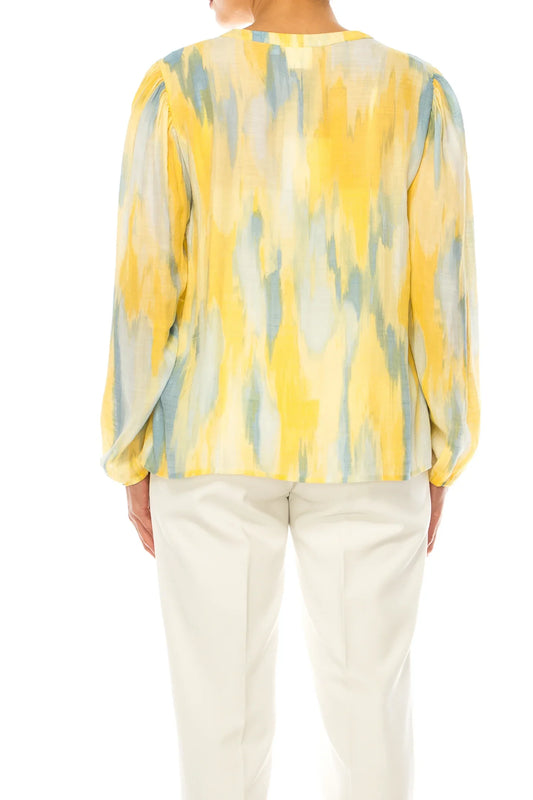 Zac & Rachel Half Button Down Peasant Top