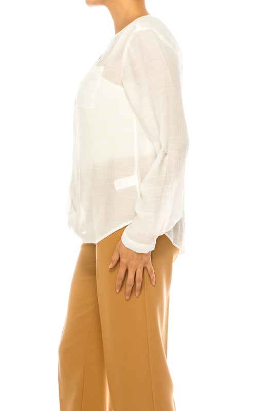 Zac & Rachel Front Pocket Button Down Top