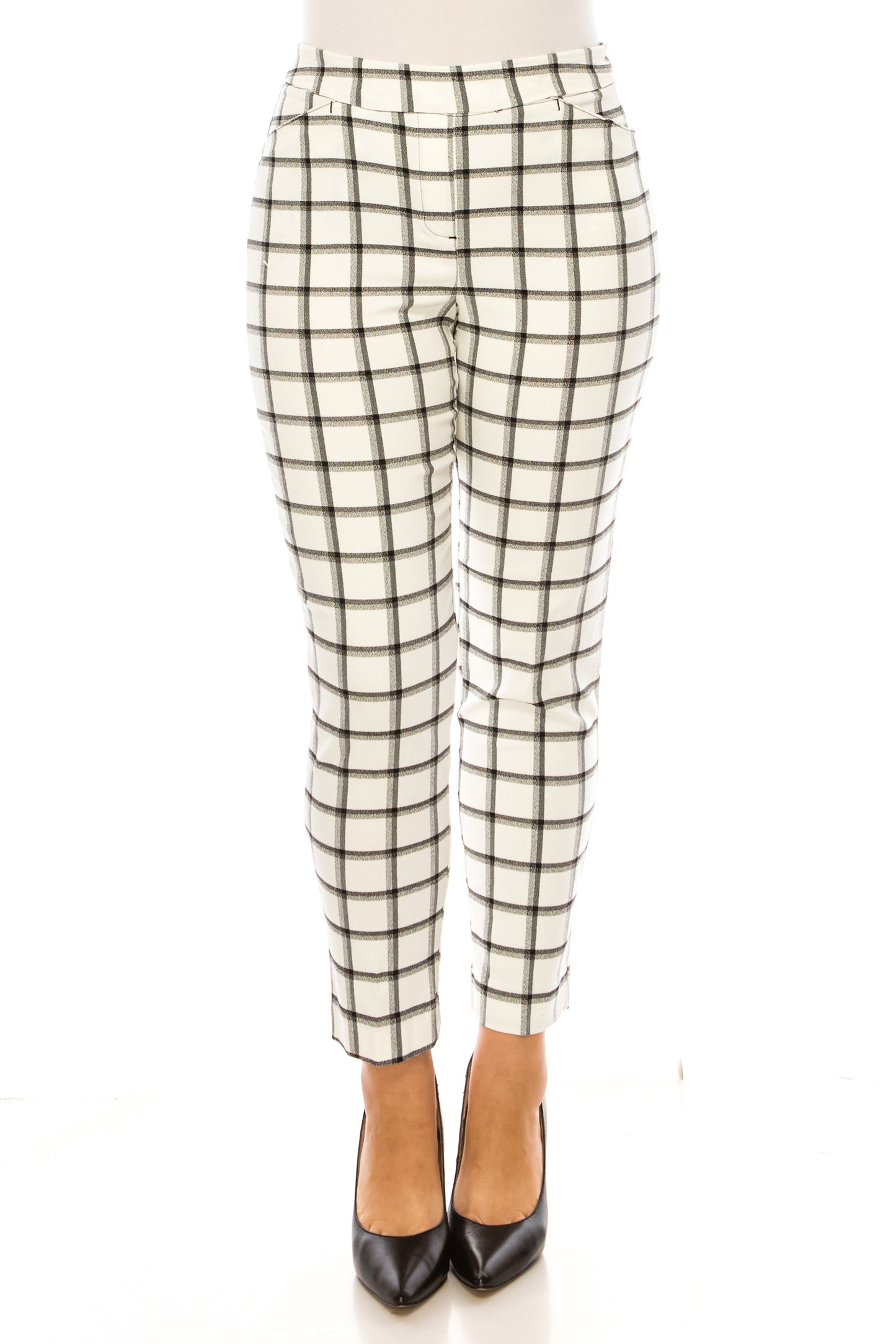 Zac & Rachel Pull-On Slim Leg Checkered Pants