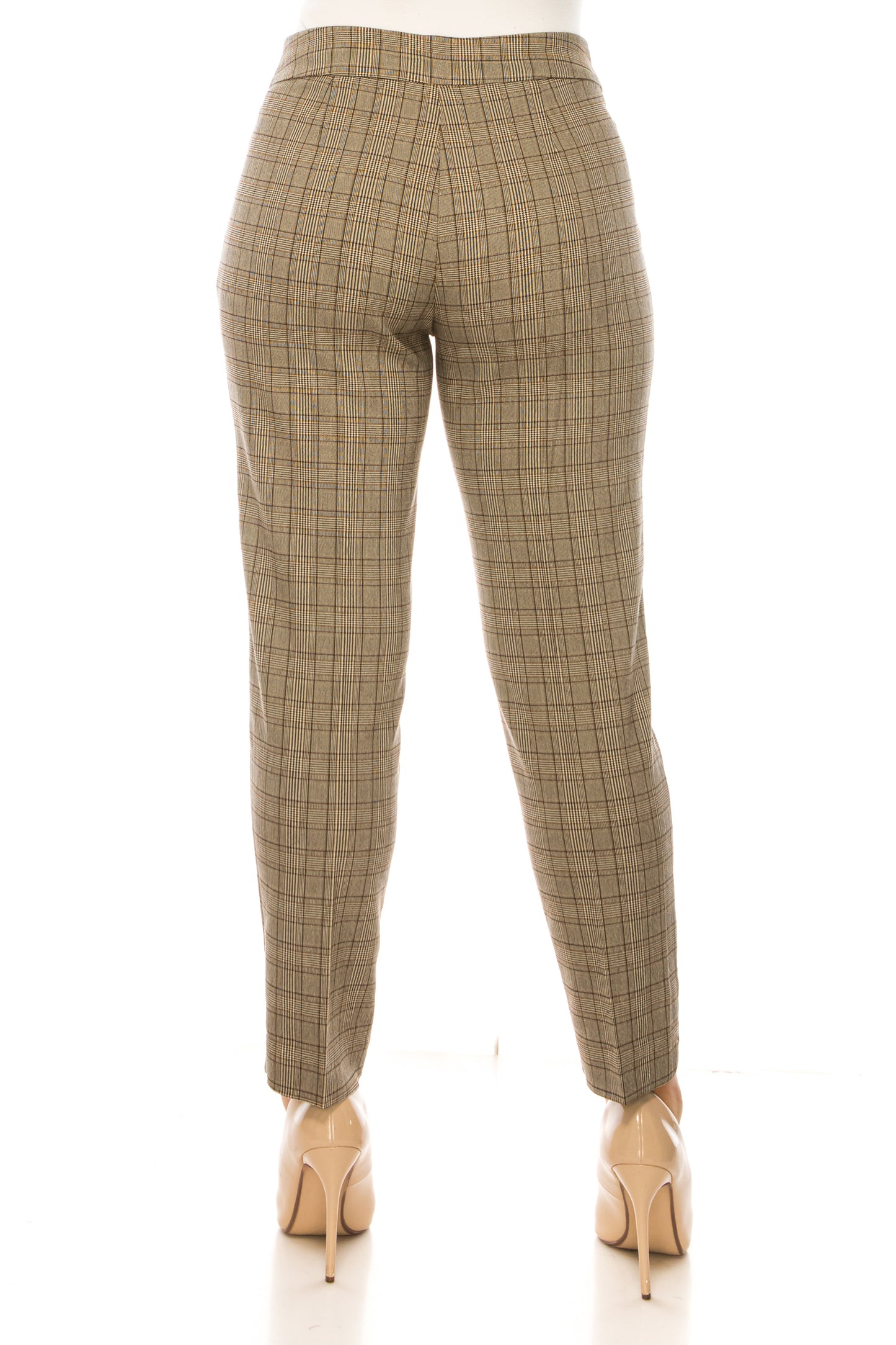 Zac & Rachel Pull-On Slim Leg Plaid Print Pants