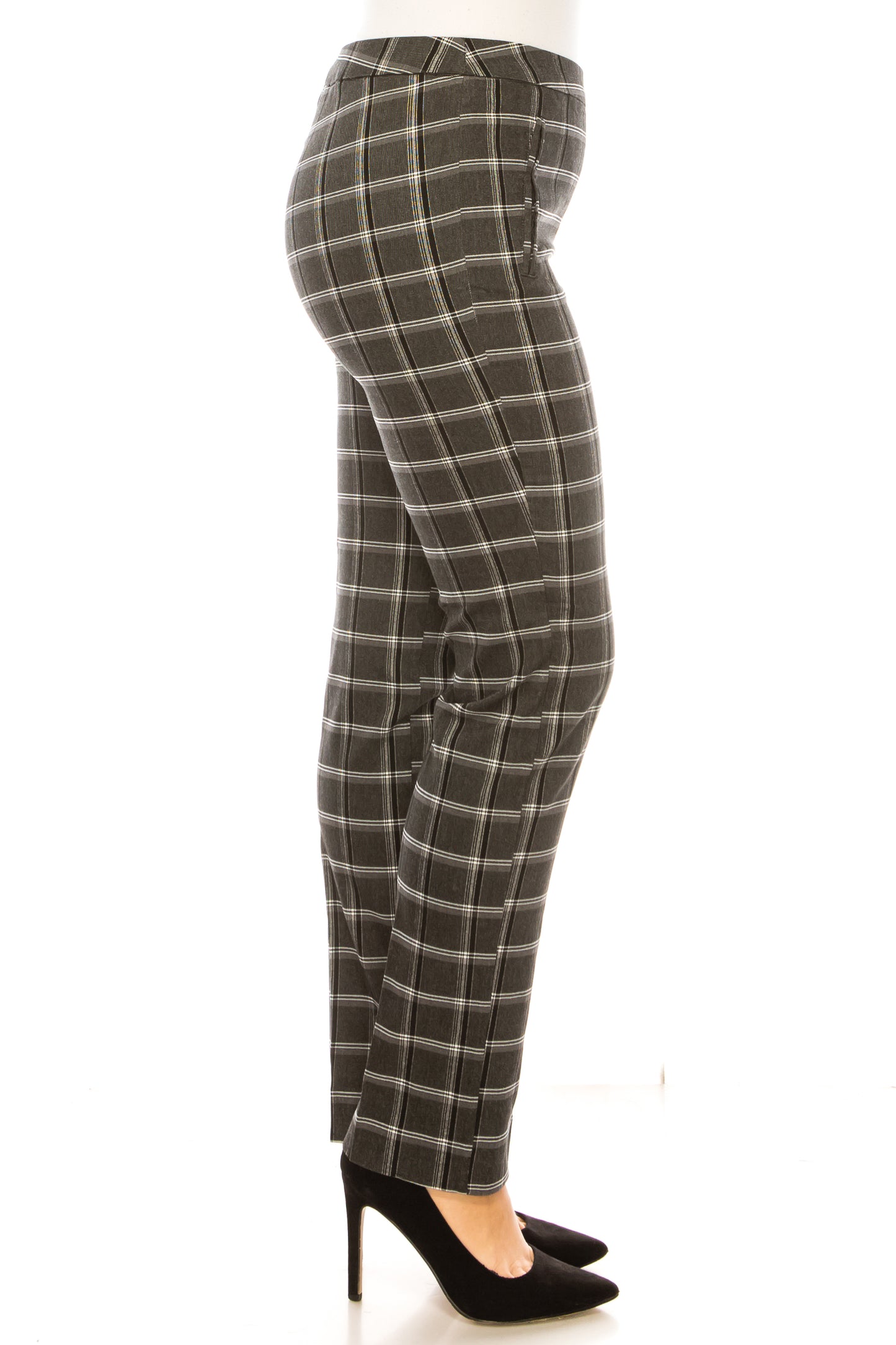 Zac & Rachel Plaid Print Pull-On Slim Leg Pants