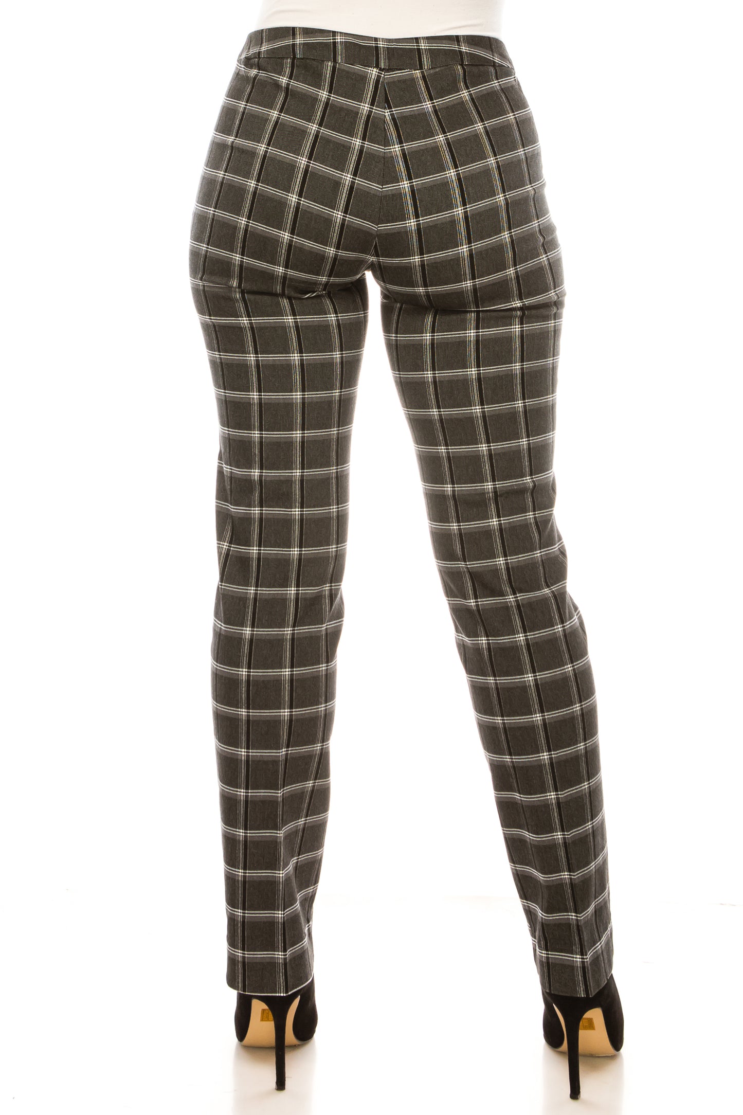 Zac & Rachel Plaid Print Pull-On Slim Leg Pants