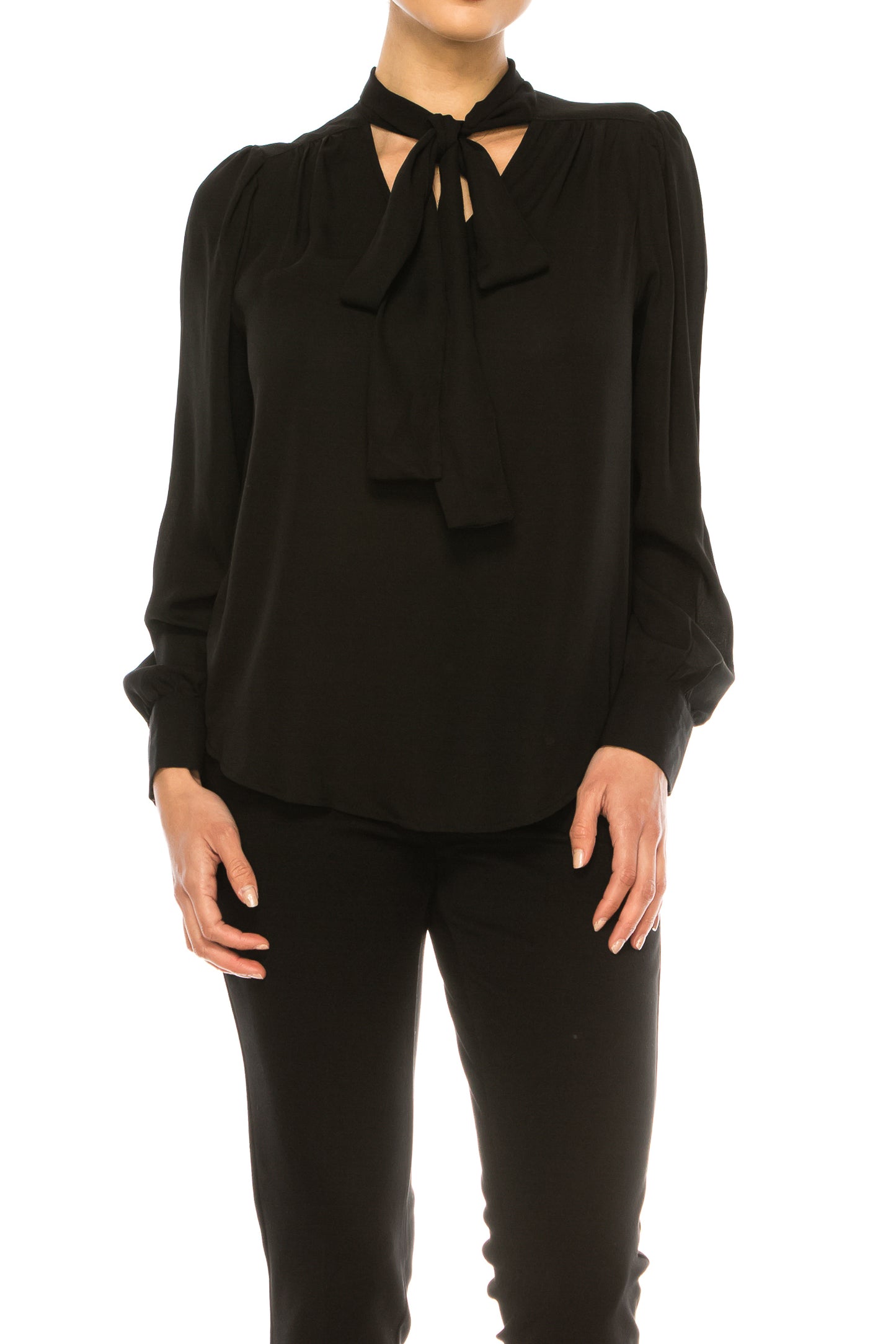 Zac & Rachel Long Sleeve Neck Bow Blouse
