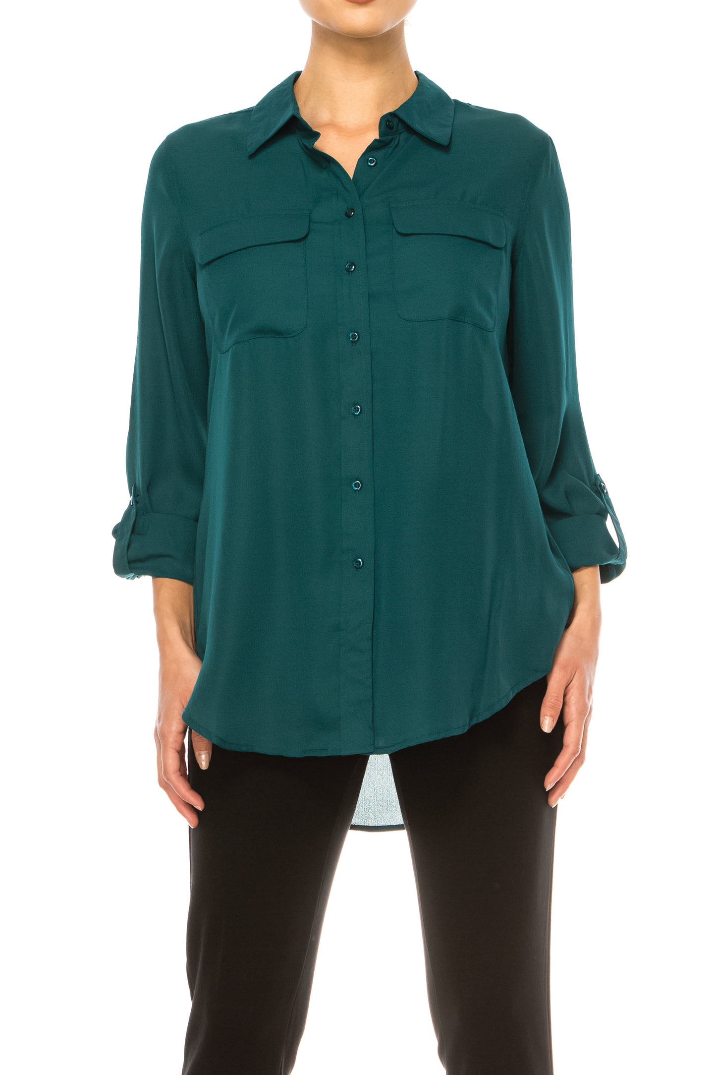 Zac & Rachel Button-Down 3/4 Sleeve Top