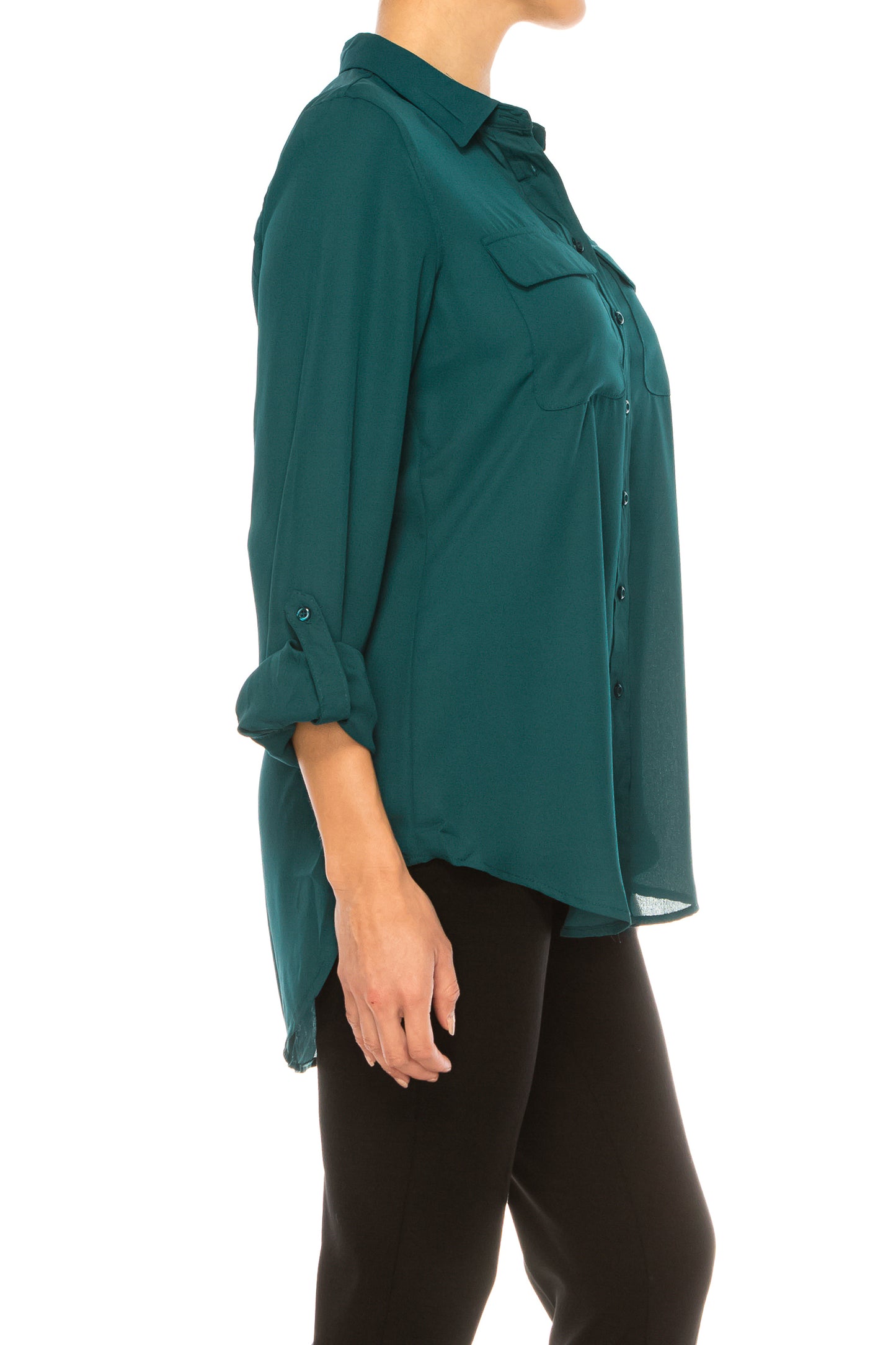 Zac & Rachel Button-Down 3/4 Sleeve Top