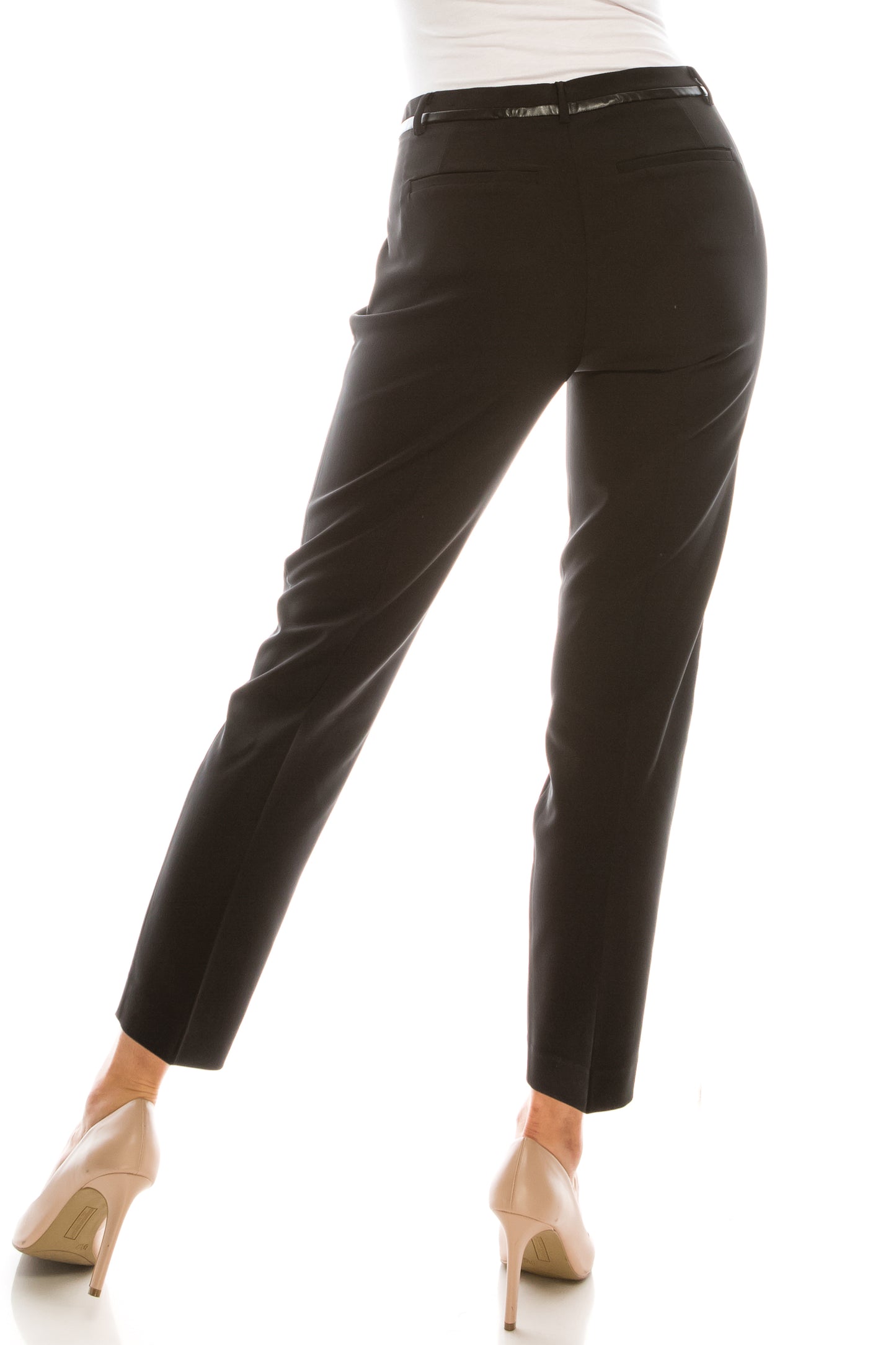 Zac & Rachel Faux Leather Trim Slim Pants