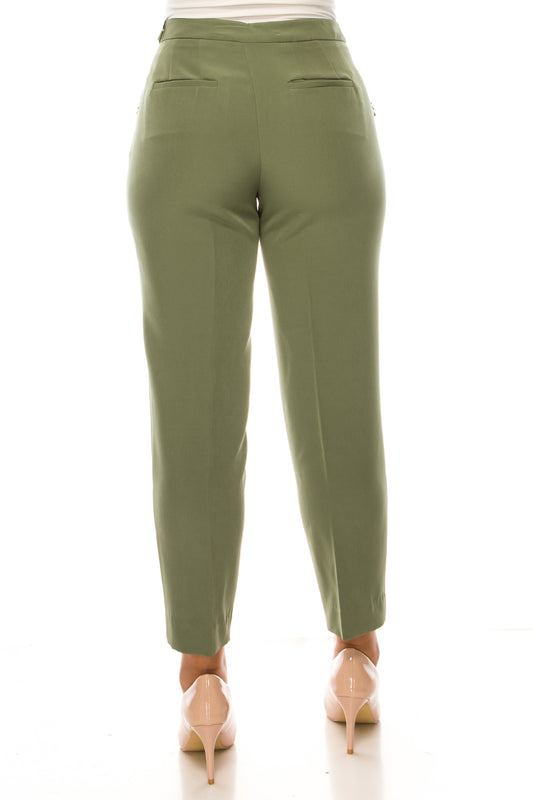 Zac & Rachel Pleated Pocket Slim Ankle Pants