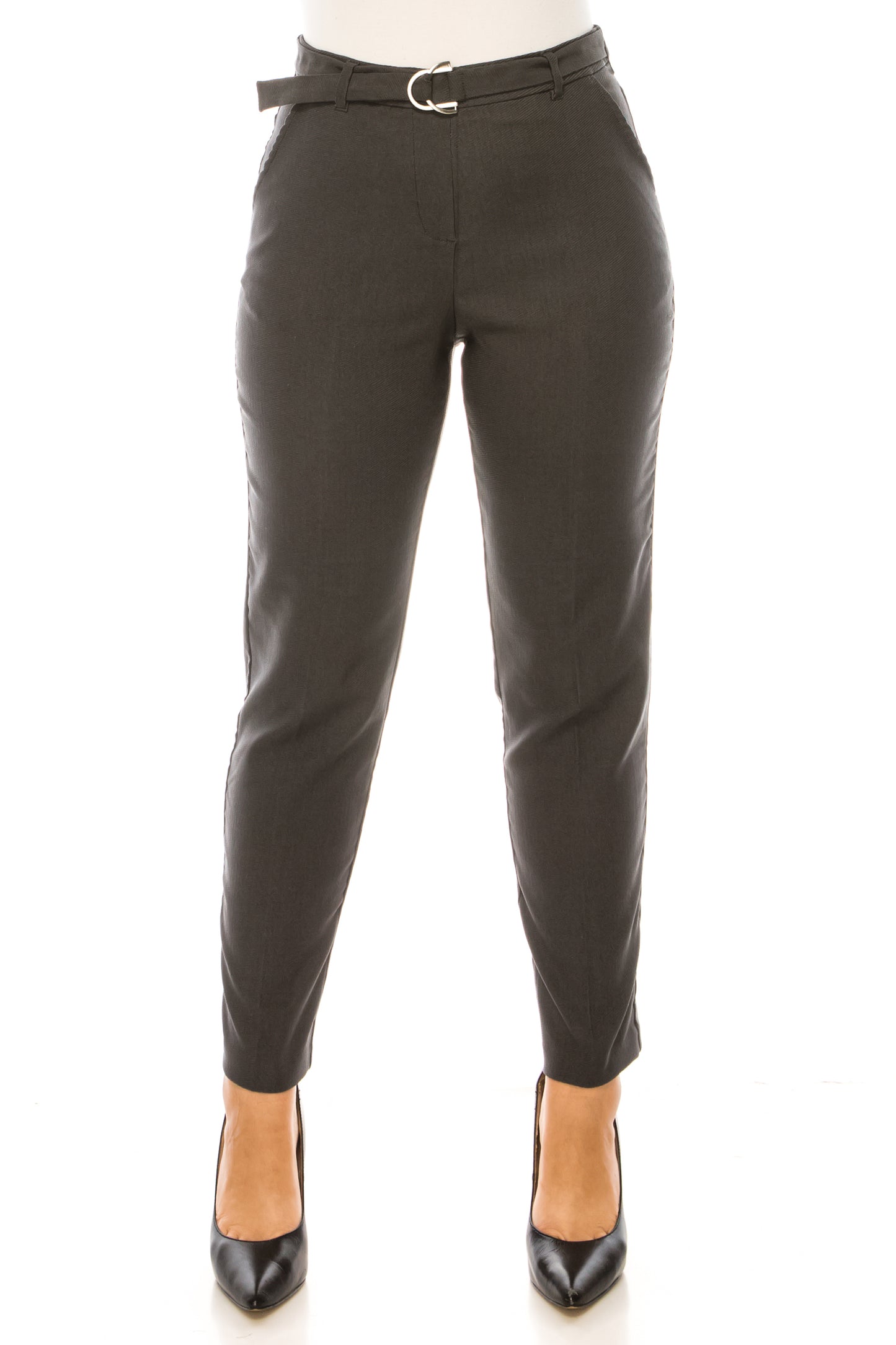 Zac & Rachel Belted Slim Fit Ankle Pants