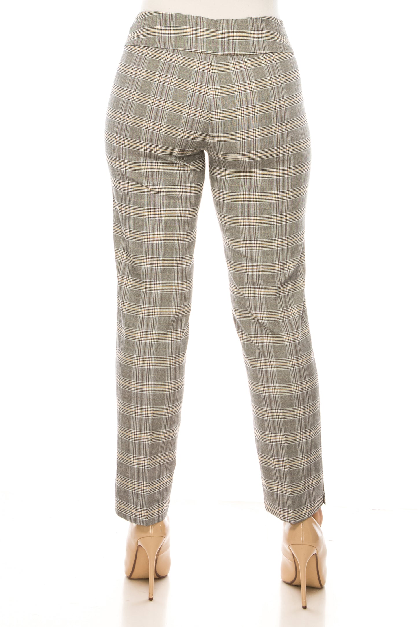 Zac & Rachel Straight Leg Pull-On Plaid Pants