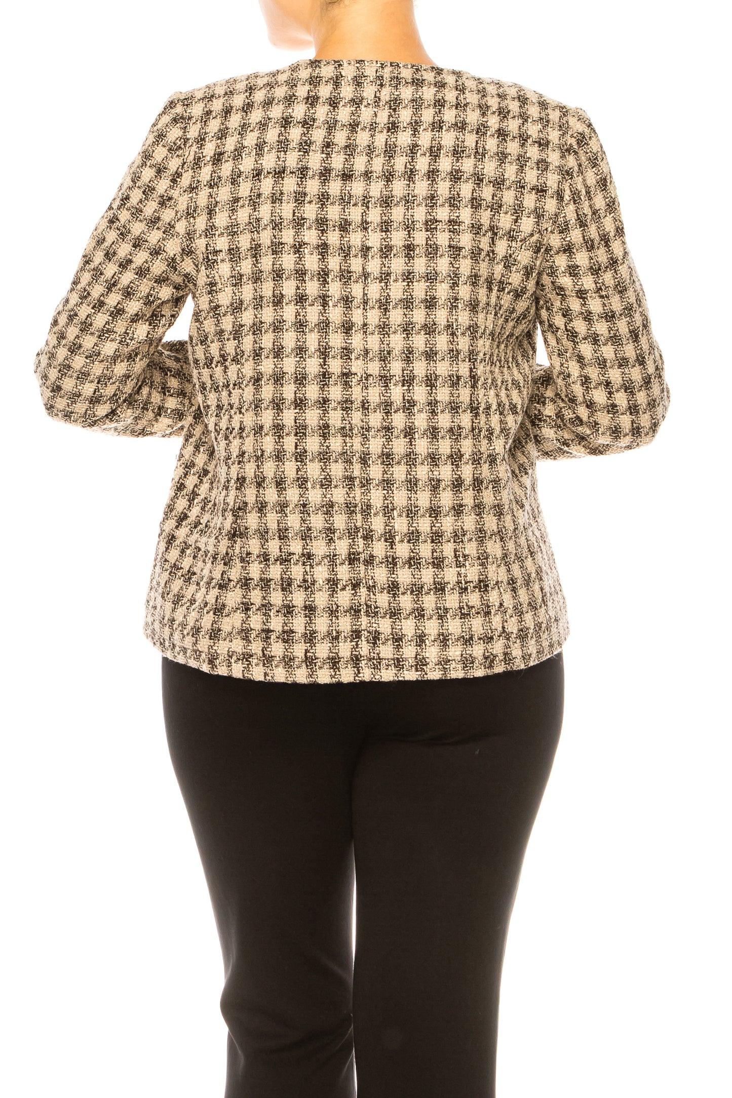 Zac & Rachel Open-Front Checkered Jacket