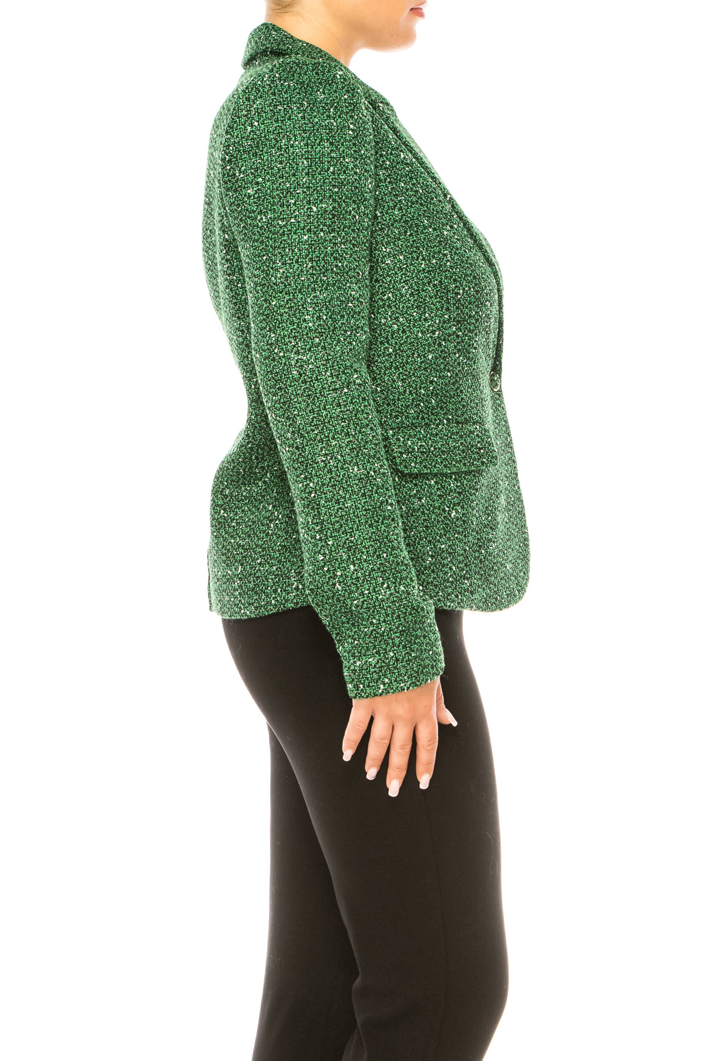 Zac & Rachel Single-Button Tweed Blazer Jacket