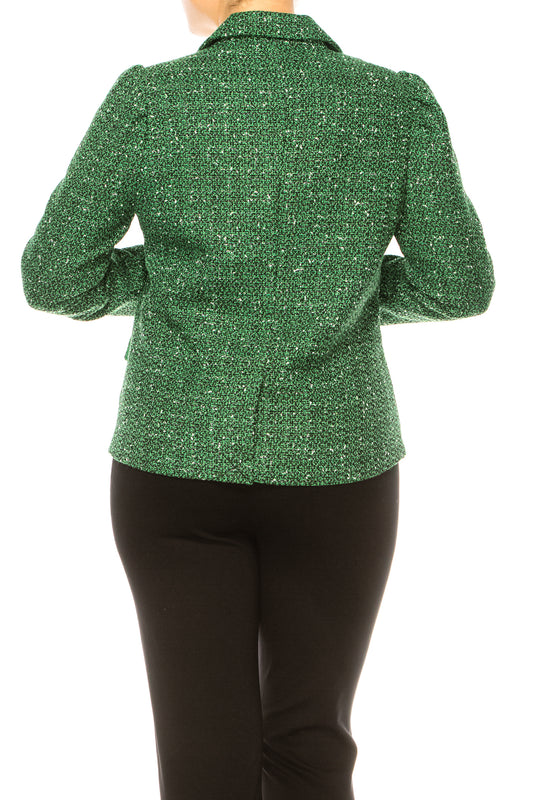 Zac & Rachel Single-Button Tweed Blazer Jacket