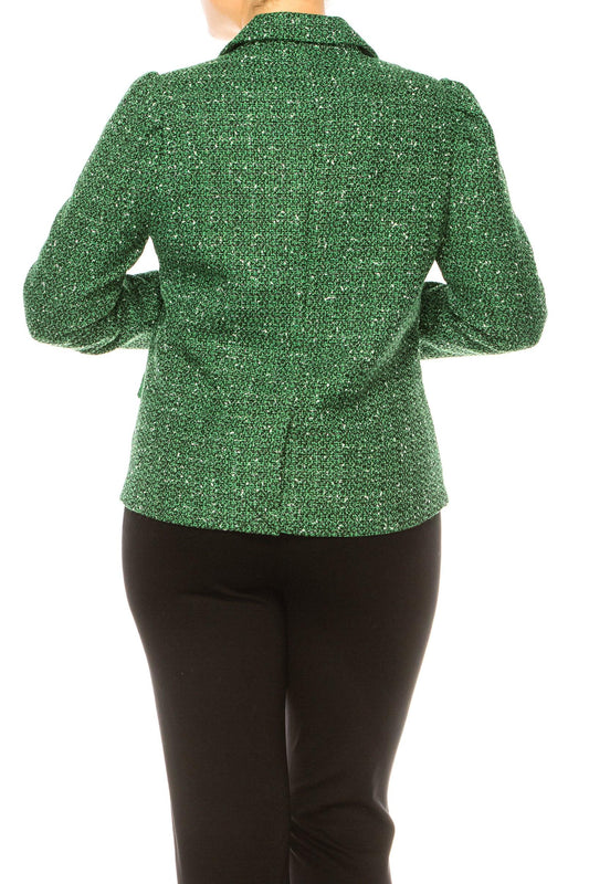 Zac & Rachel Single-Button Tweed Blazer Jacket