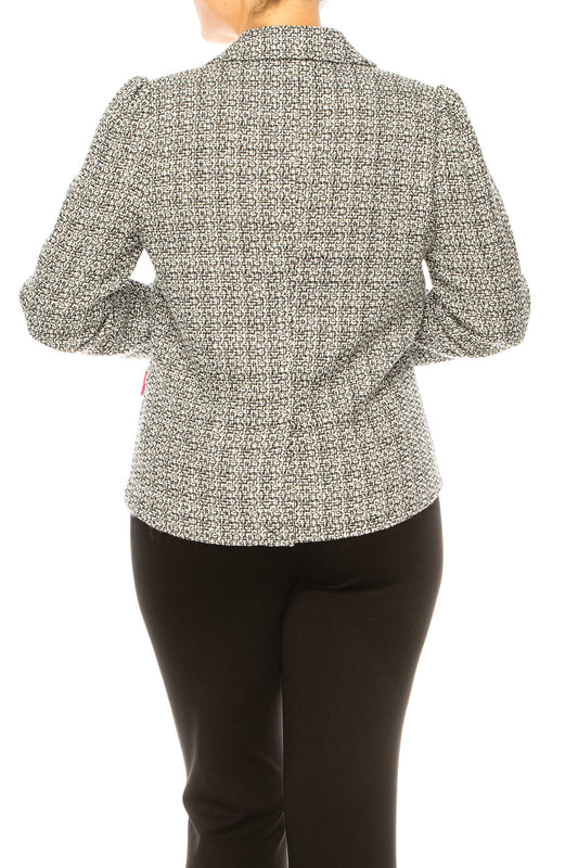Zac & Rachel Single-Button Tweed Blazer Jacket